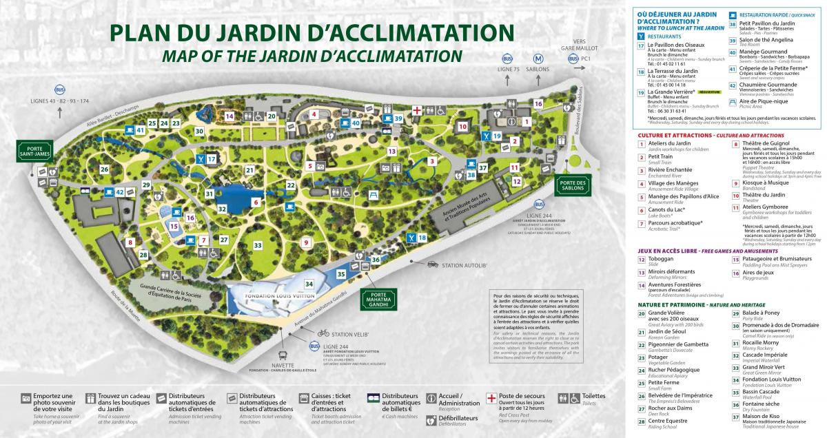 Kart av Jardin d ' Acclimatation