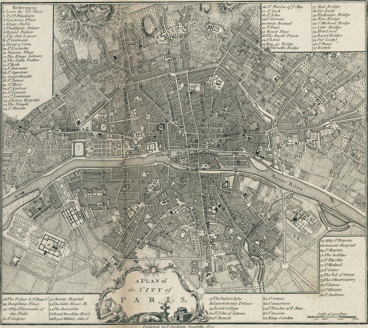 Kart over Paris 1800
