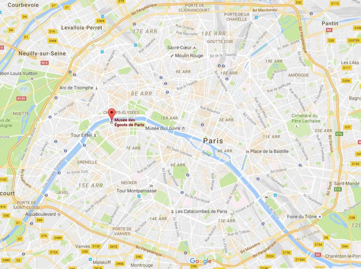 Kart over Paris kloakk