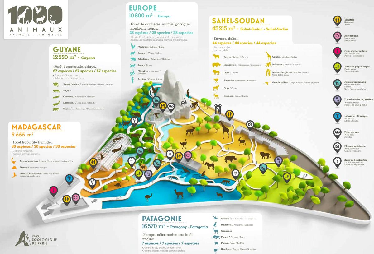 Kart over Paris Zoological Park