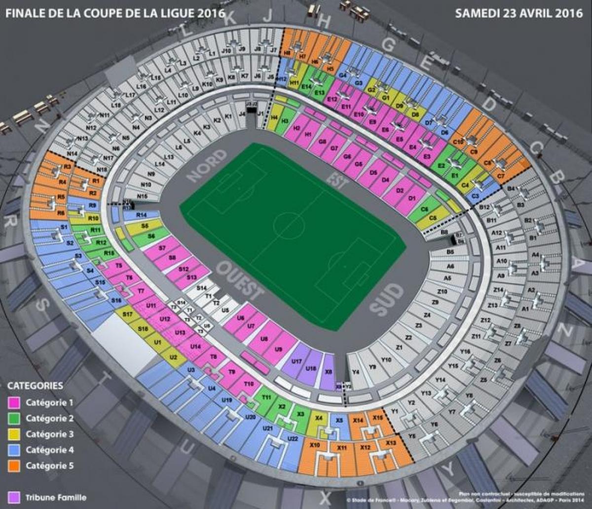 Kart av Stade de France Fotball