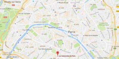 Kart av Katakombene i Paris