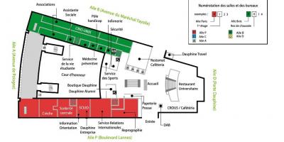 Kart over Univesity Dauphine - første etasje