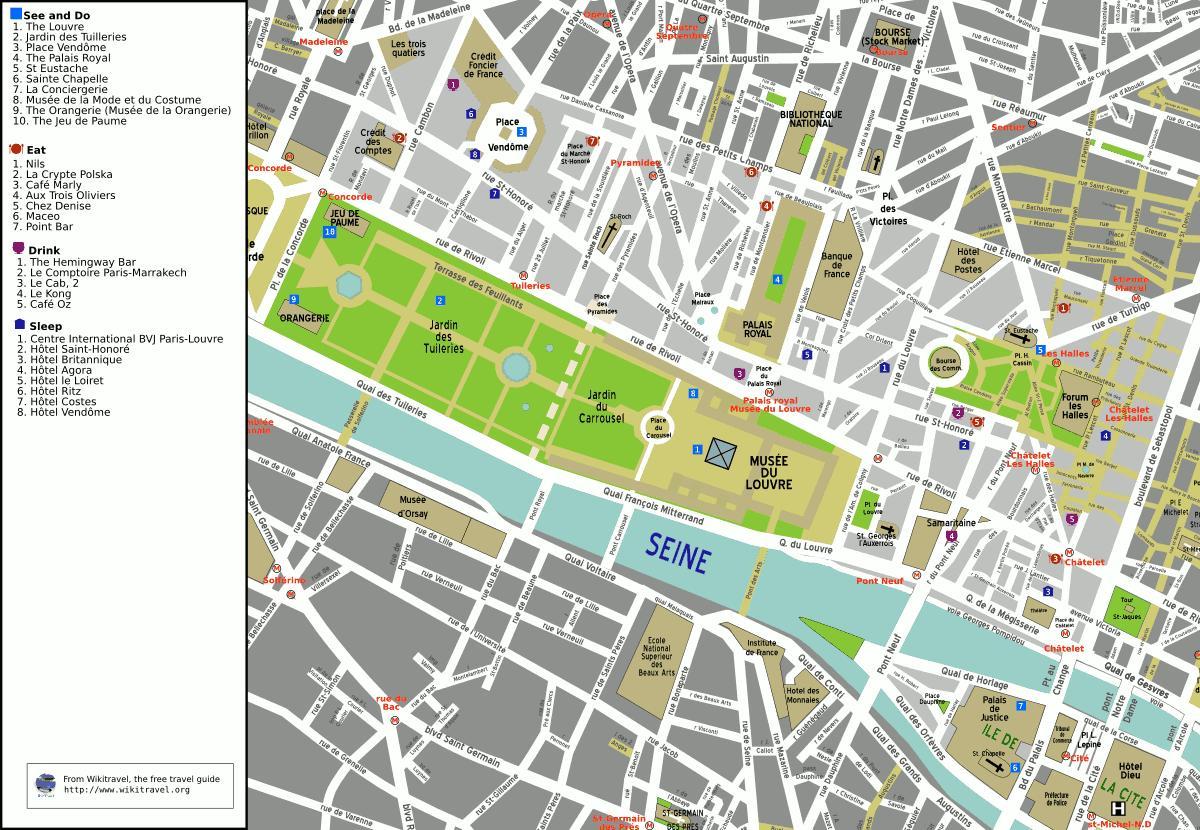 Kart av 1. arrondissement i Paris