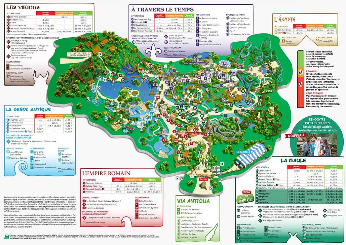 Kart av Asterix-parken