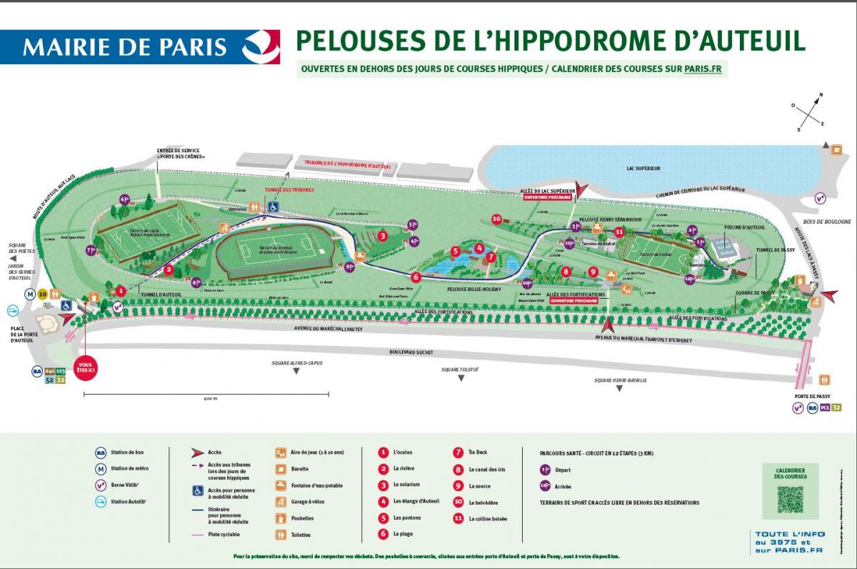 Kart over Auteuil Hippodrome