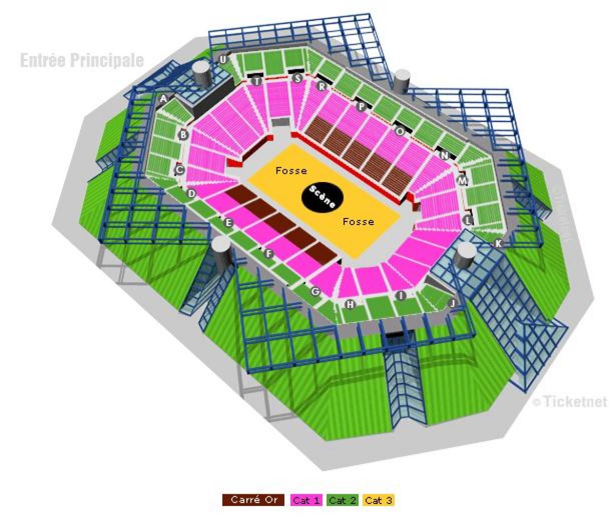 Kart av Bercy Arena