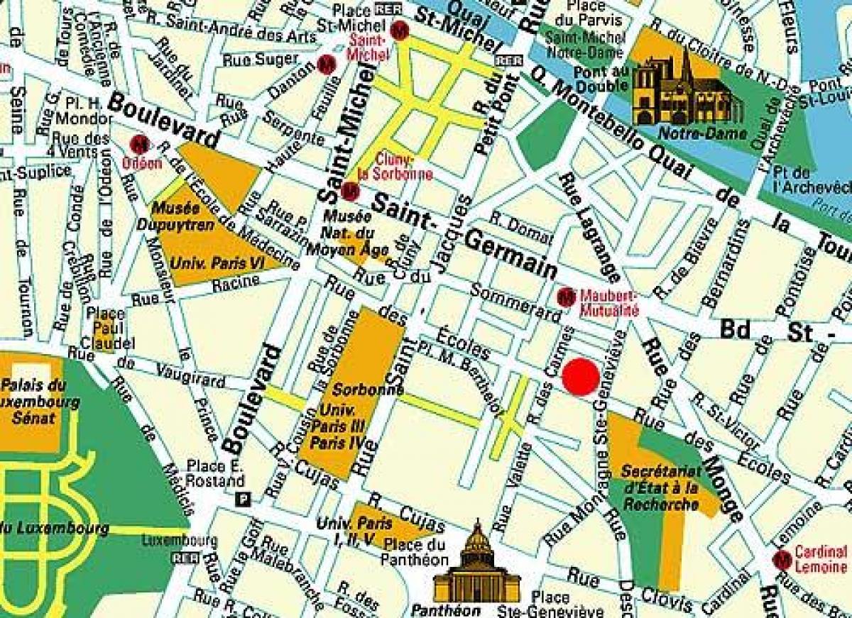 Kart av Bydelen Saint Michel
