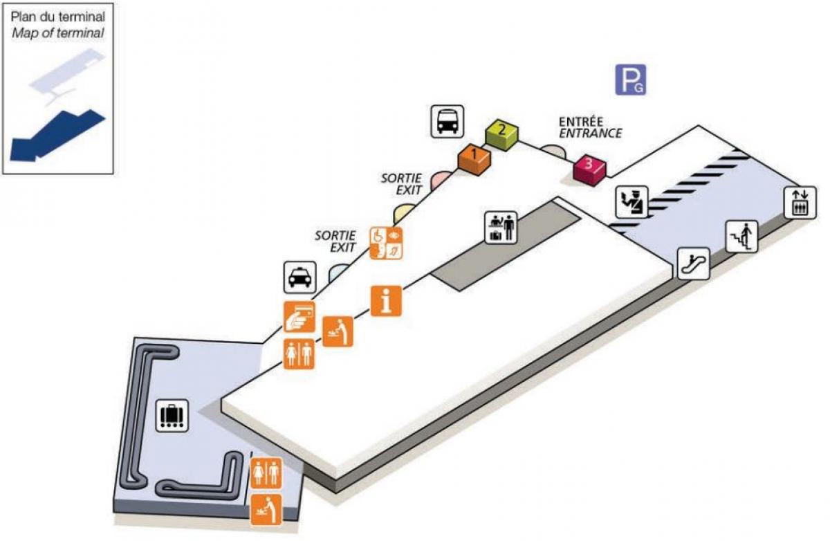 Kart over CDG airport terminal 2G