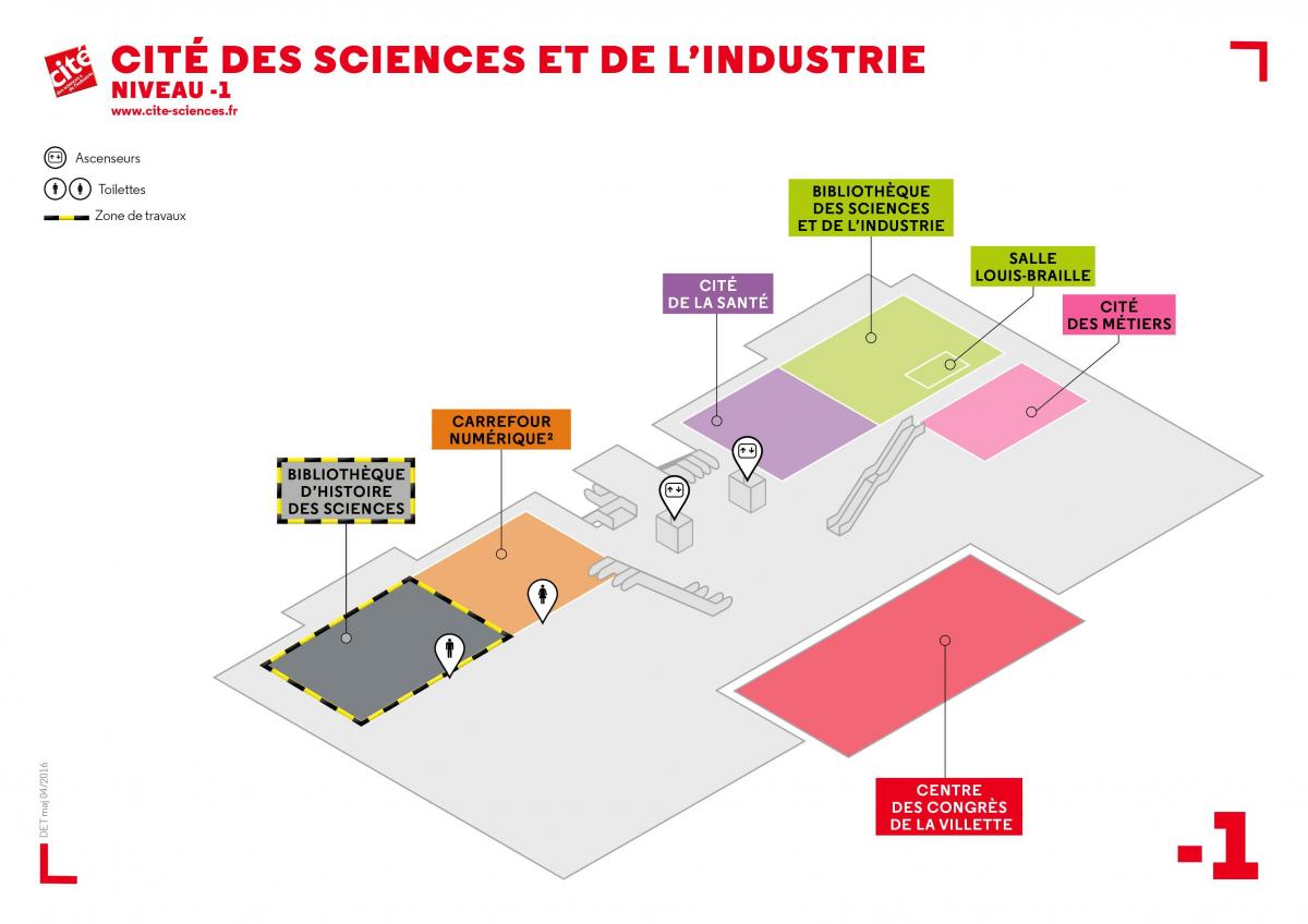 Kart over Cité des Sciences et de l ' industrie Nivå -1