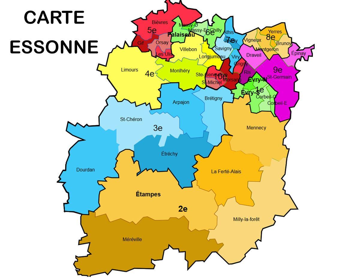 Kart av Essonne