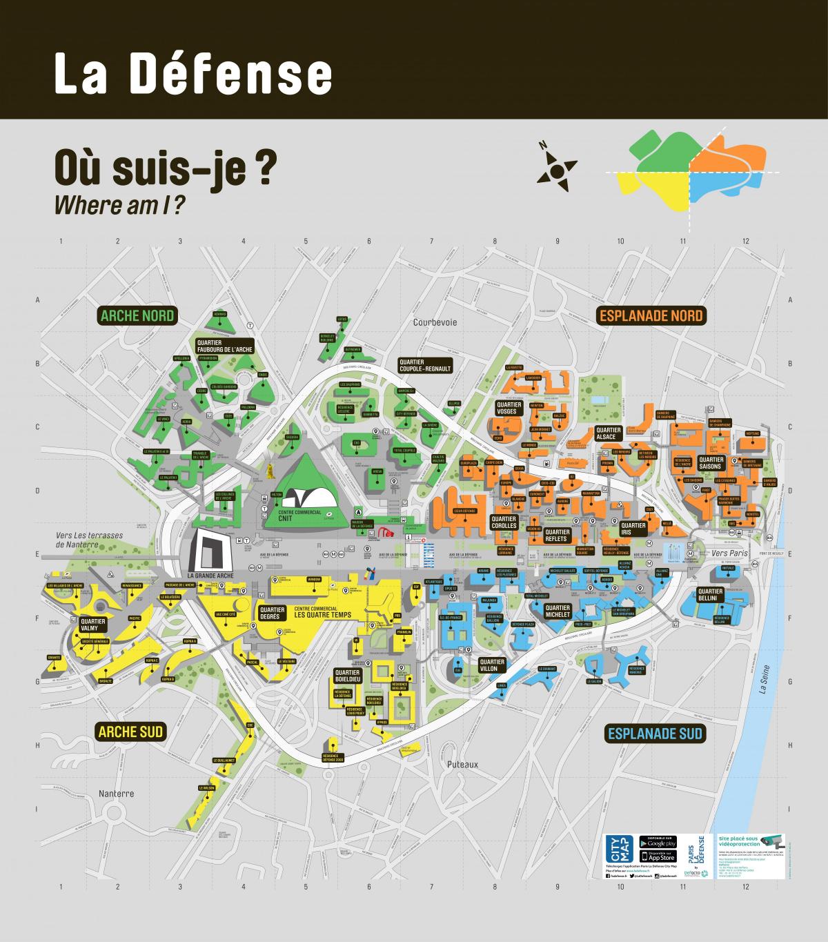 Kart over La Défense