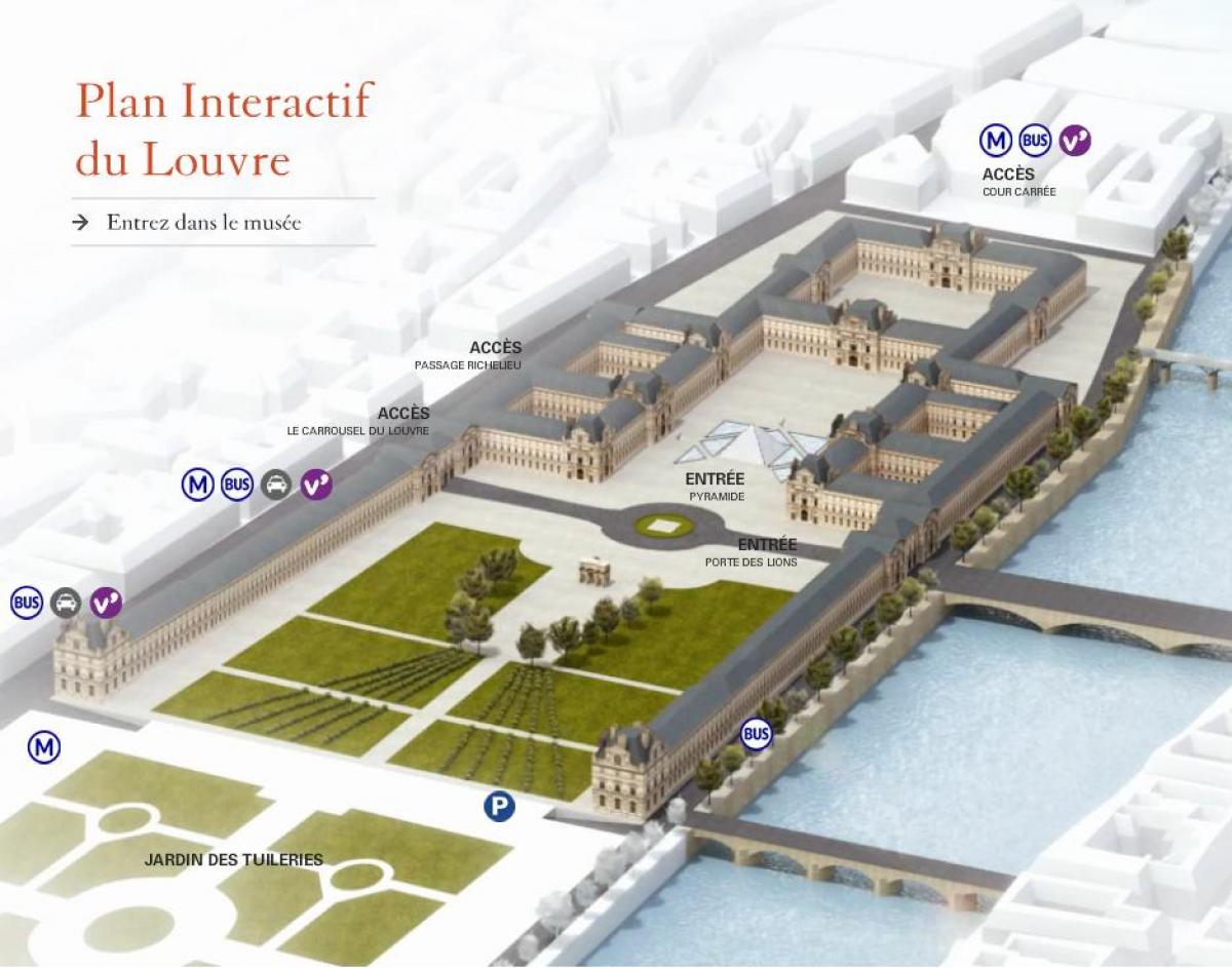 Kart over Louvre Pyramide