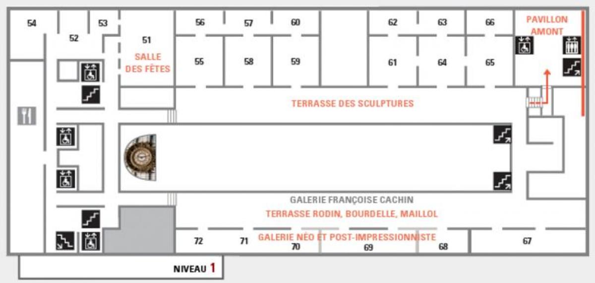 Kart av Musée d ' Orsay Nivå 2