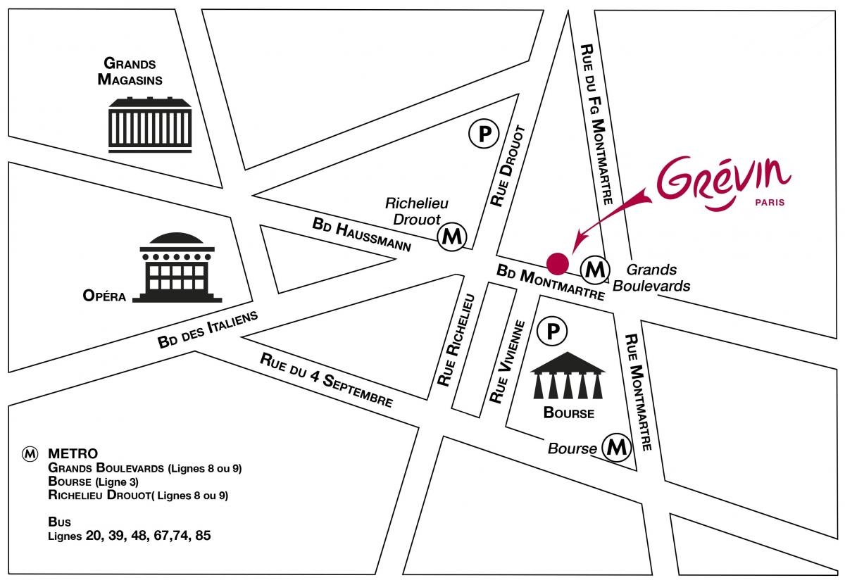 Kart over Musée Grévin