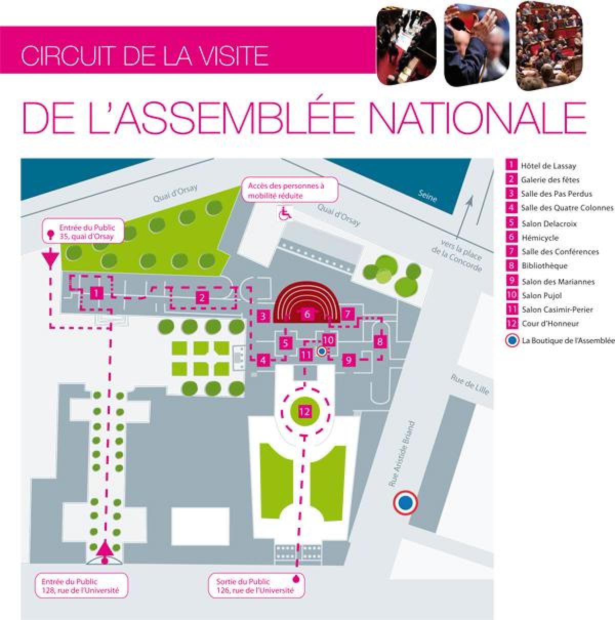 Kart av Palais Bourbon