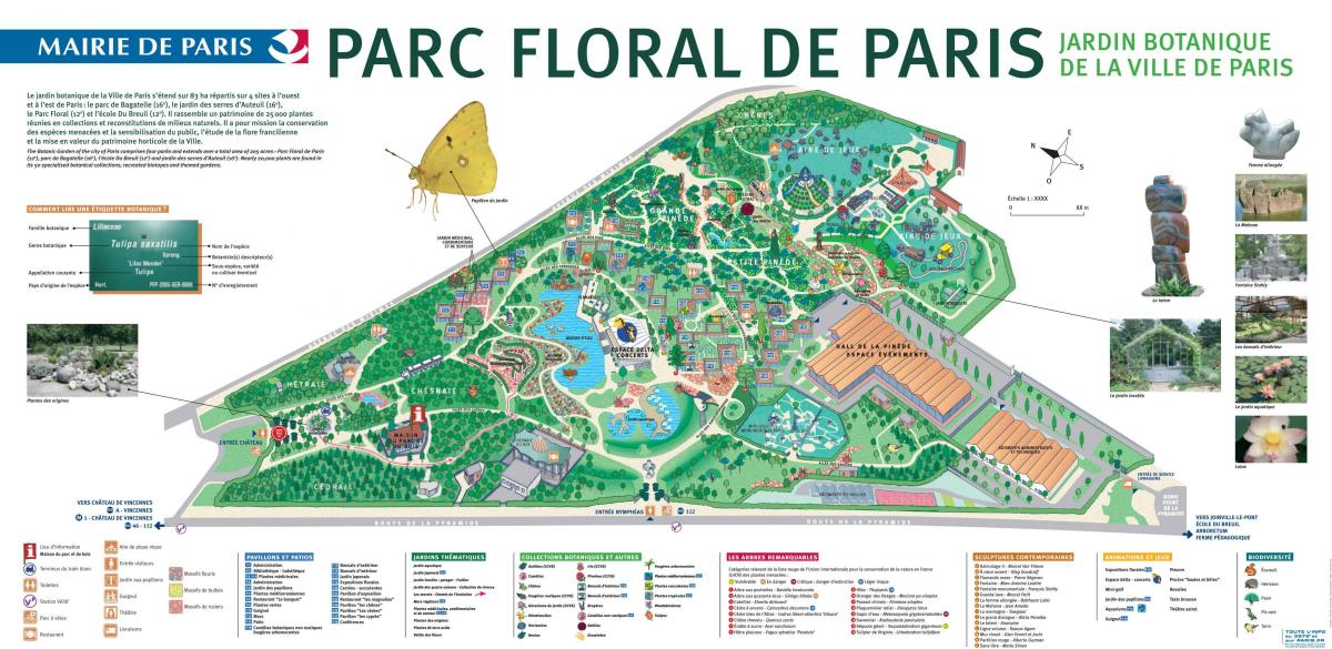 Kart av Parc floral de Paris