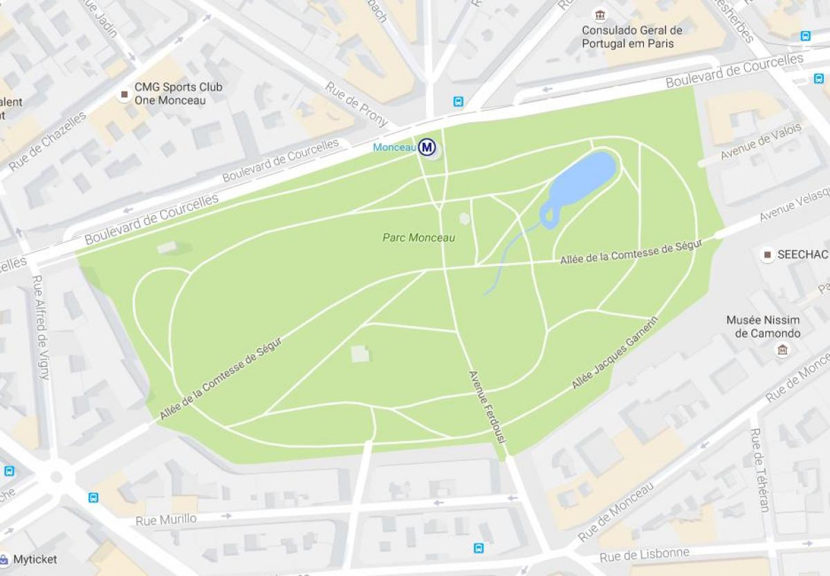 Kart av Parc Monceau