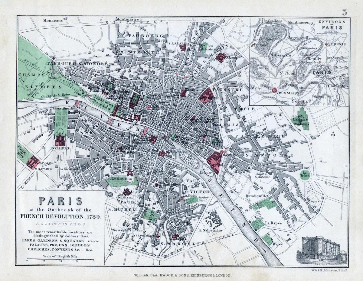 Kart over Paris 1789