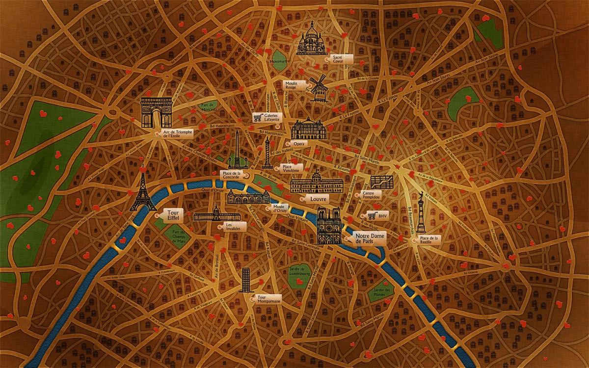 Kart over Paris bakgrunn