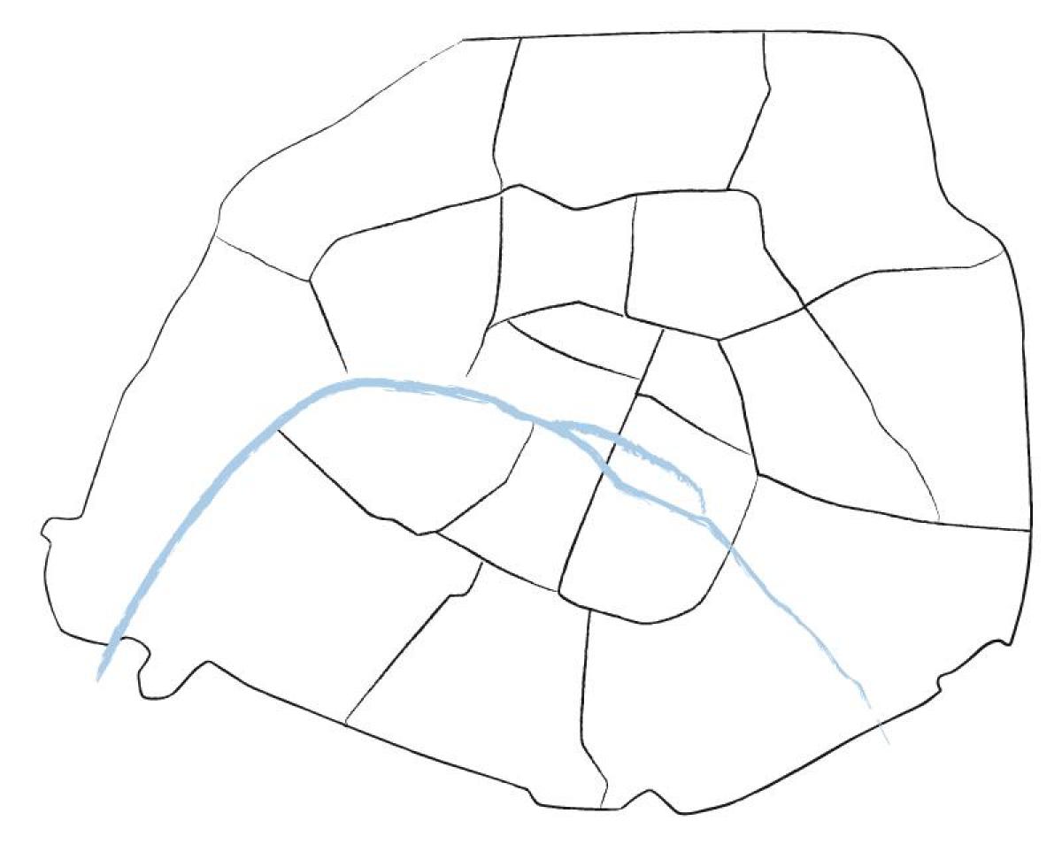 Kart over Paris blank