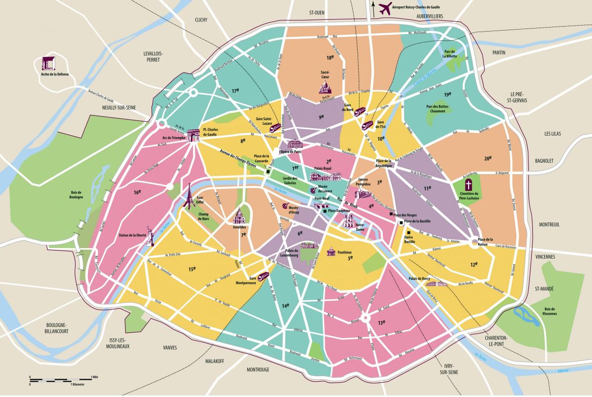 Kart over Paris egenutført