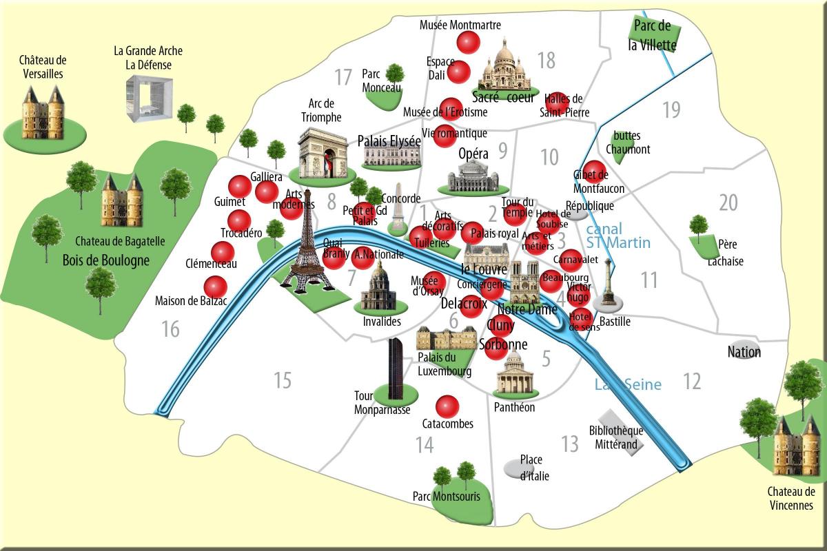 Kart over paris monumenter