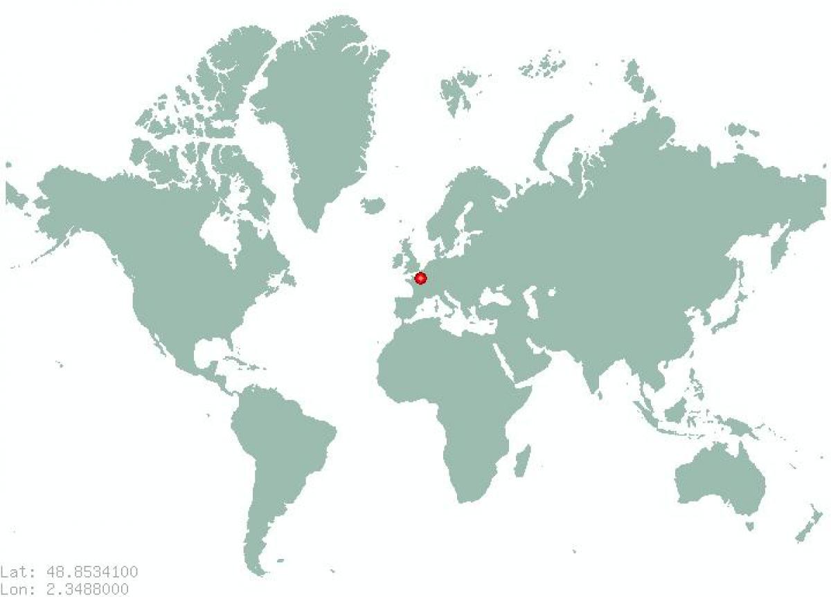 Kart over paris på verdenskartet