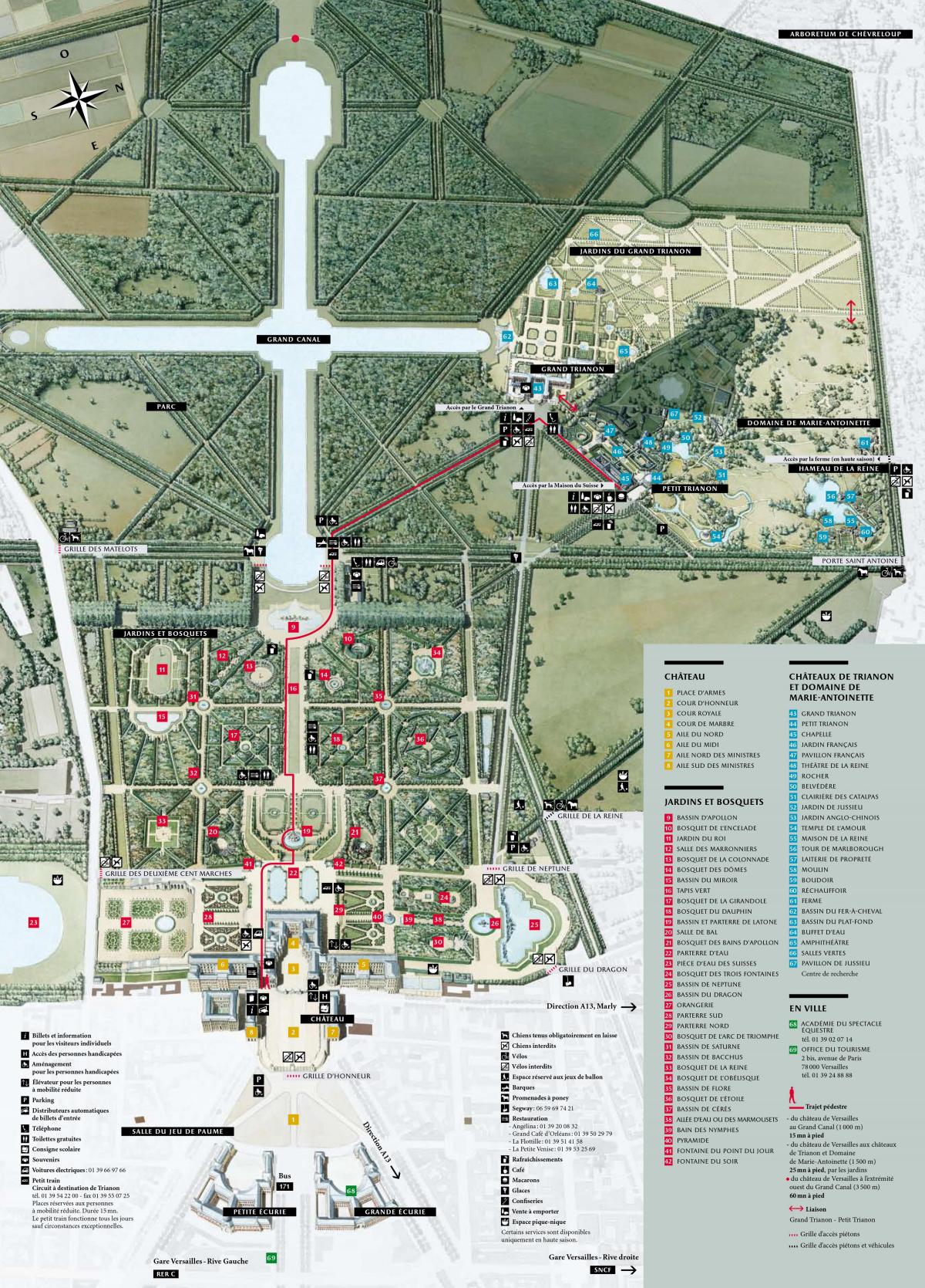 Kart av Slottet i Versailles