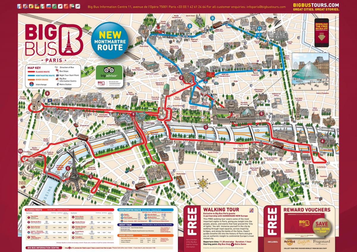 Kart av Stor Buss Paris