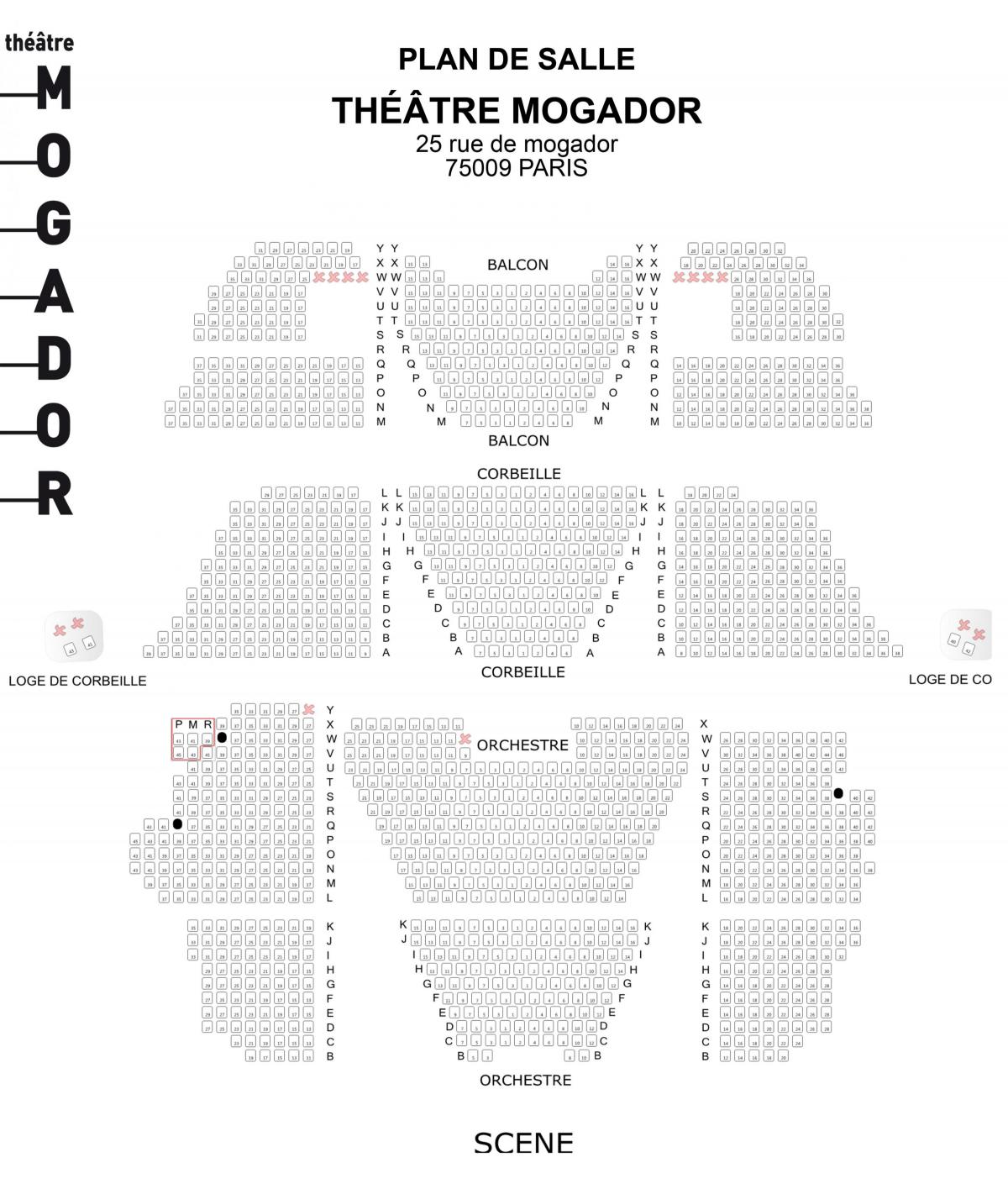 Kart av Théâtre Mogador