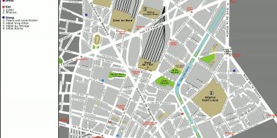Kart av 10. arrondissement i Paris