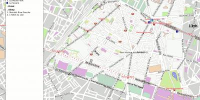 Kart av 14. arrondissement i Paris