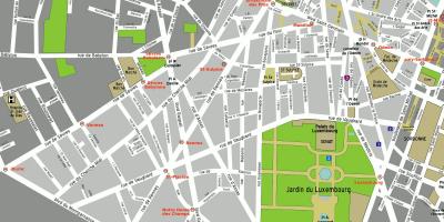 Kart av 6. arrondissement i Paris
