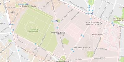 Kart av Bydelen Montparnasse