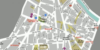 Kart av Bydelen Saint-Germain-des-Pres