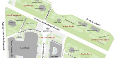 Kart over Den botaniske hagen Jardin des Champs-Élysées