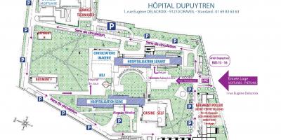 Kart over Joffre-Dupuytren sykehus