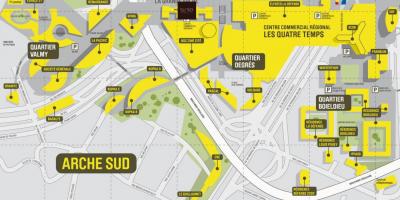Kart over La Défense Sør Arche