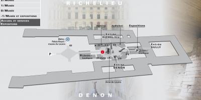 Kart over Louvre-Museet Nivå -2
