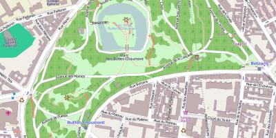 Kart over Parc des Buttes-Chaumont