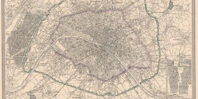 Kart over Paris 1850