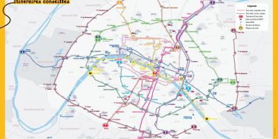 Kart over Paris sykkeltur