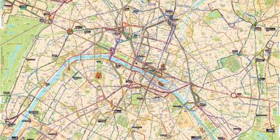 Kart over Paris buss