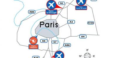 Kart over Paris airport