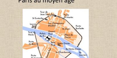 Kart av Paris i Middelalderen