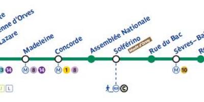 Kart av Paris, t-bane linje 12