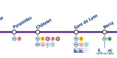 Kart over Paris metro linje 14