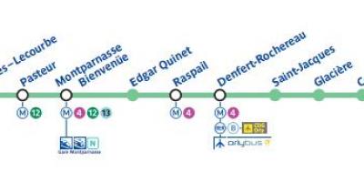 Kart over Paris metro linje 6