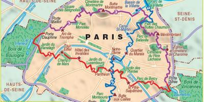 Kart av Paris, fotturer